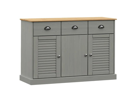 Gray Solid Wood Sideboard, 113 x 40 x 75 cm
