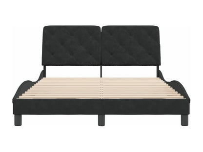Black Velvet Bed Frame, 140 x 190 cm