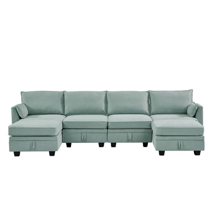 Merax U-Shape Convertible Modular Sectional Sofa Bed with Reversible Chaise