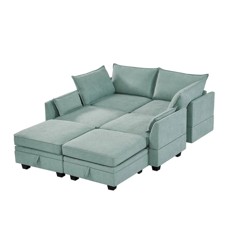 Merax U-Shape Convertible Modular Sectional Sofa Bed with Reversible Chaise