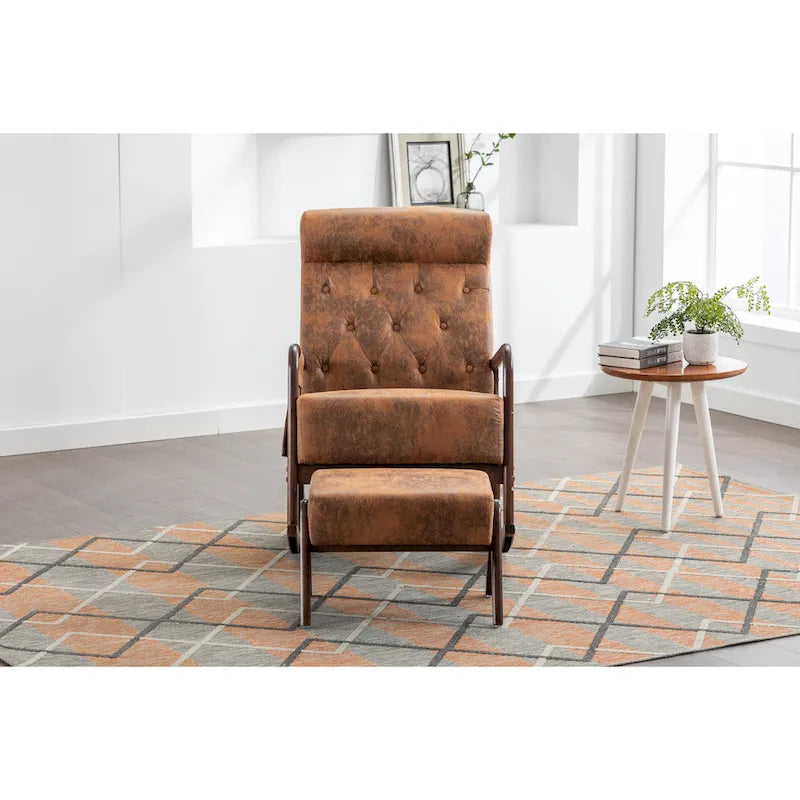 Rocking Armchair With Ottoman for Living Room