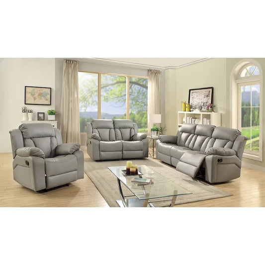 Daria 85 in. W Flared Arm Faux Leather Straight Reclining Sofa - 37 L x 85 W x 41 H
