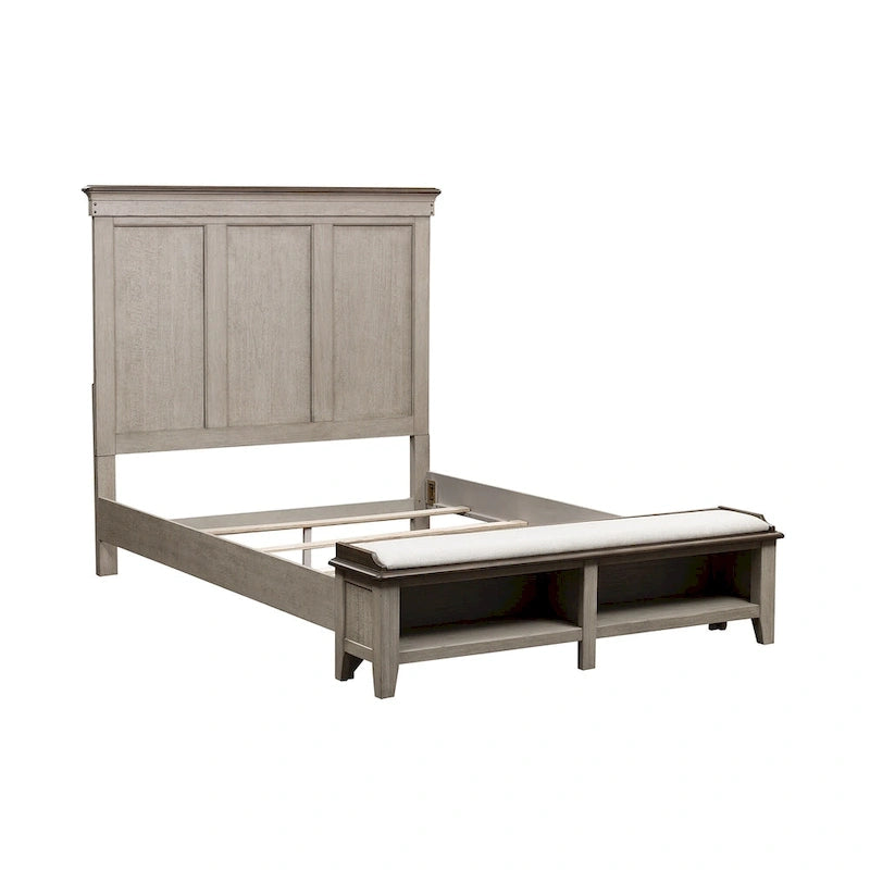 Ivy Hollow Weathered Linen Storage Bed