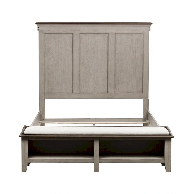 Ivy Hollow Weathered Linen Storage Bed