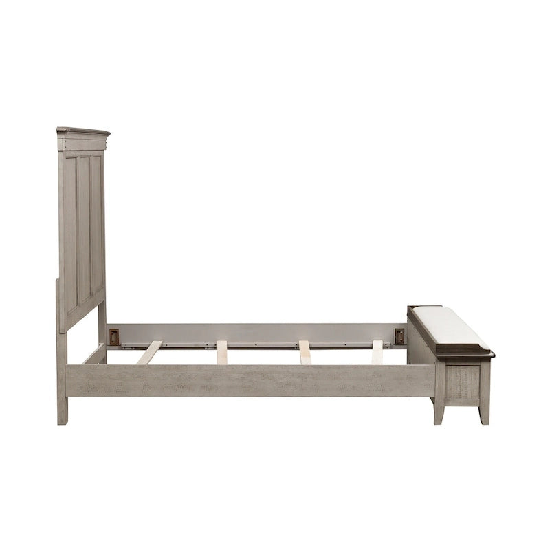 Ivy Hollow Weathered Linen Storage Bed