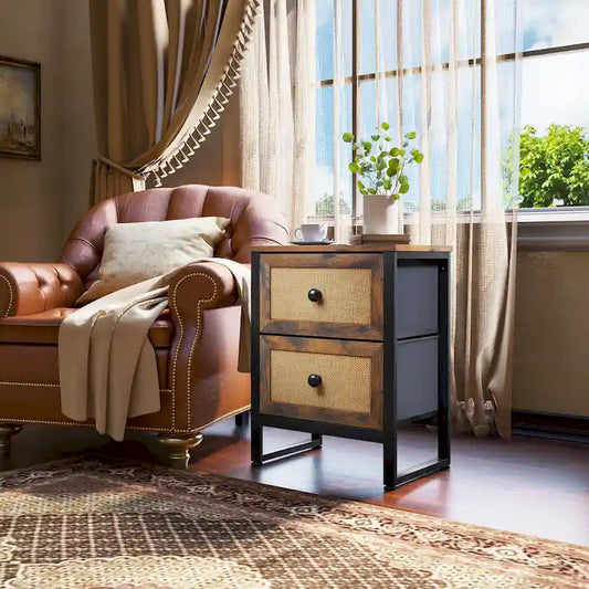 Moasis Rattan Dresser Closet Storage Tower Organizer Unit for Bedroom