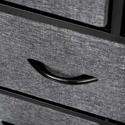 HOMCOM 8-Drawer Dresser, 3-Tier Fabric Chest of Drawers, Storage Tower Organizer Unit with Steel Frame Wooden Top for Bedroom