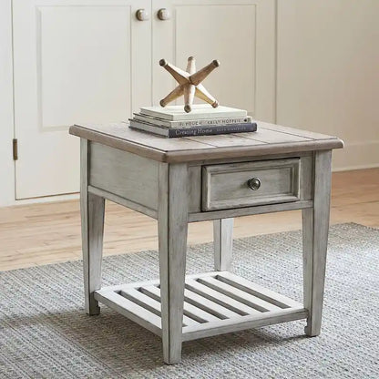Heartland Antique White 1-drawer End Table