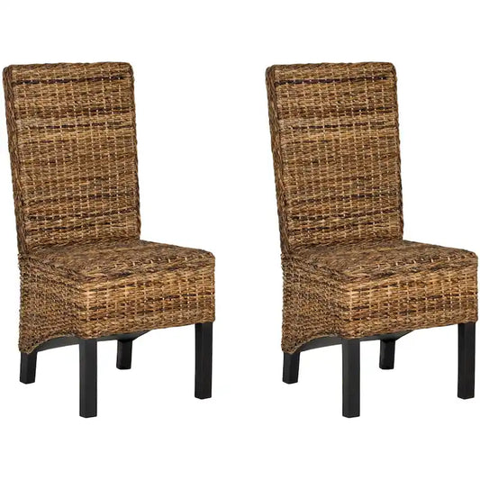SAFAVIEH Pembrooke Natural Wicker Dining Chair (Set of 2) - 19  W x 22  D x 41  H