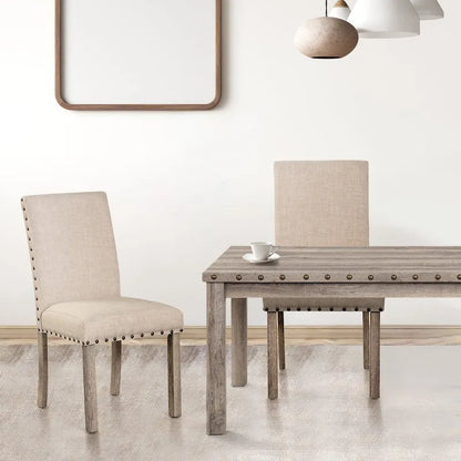 Morden Fort Farmhouse Dining Table Set Rectangular Chair 7-piece