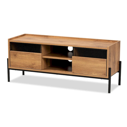 Tasman Modern & Industrial Natural Brown 2-Door TV Stand