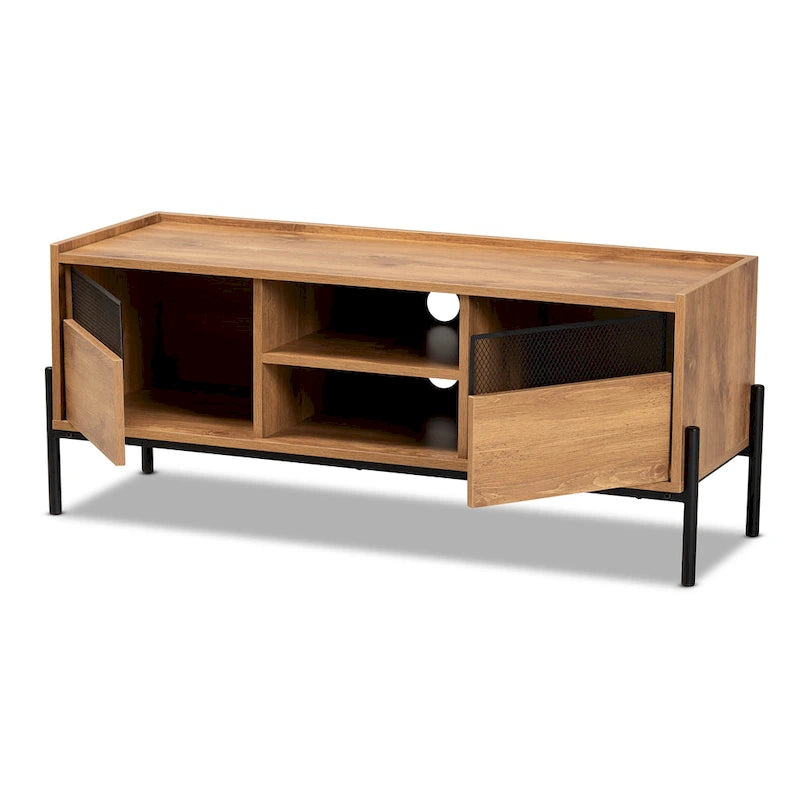 Tasman Modern & Industrial Natural Brown 2-Door TV Stand