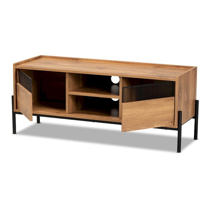 Tasman Modern & Industrial Natural Brown 2-Door TV Stand