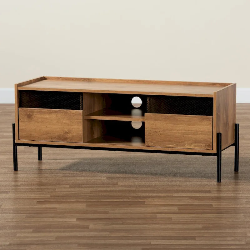 Tasman Modern & Industrial Natural Brown 2-Door TV Stand