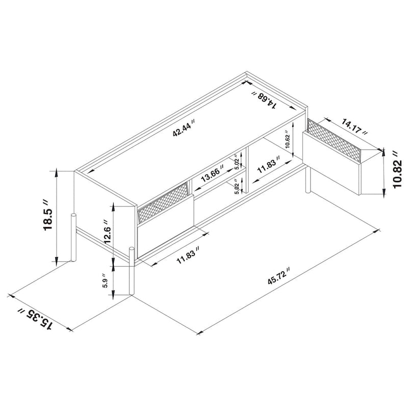 Tasman Modern & Industrial Natural Brown 2-Door TV Stand