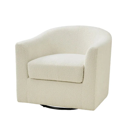 Rita Modern Ergonomic Boucle Upholstered Swivel Barrel Chair by HULALA HOME