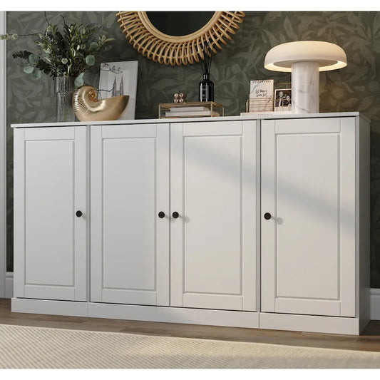 100% Solid Wood 65  Sideboard with Clear, Frosted Glass or Solid Wood Doors by Palace Imports