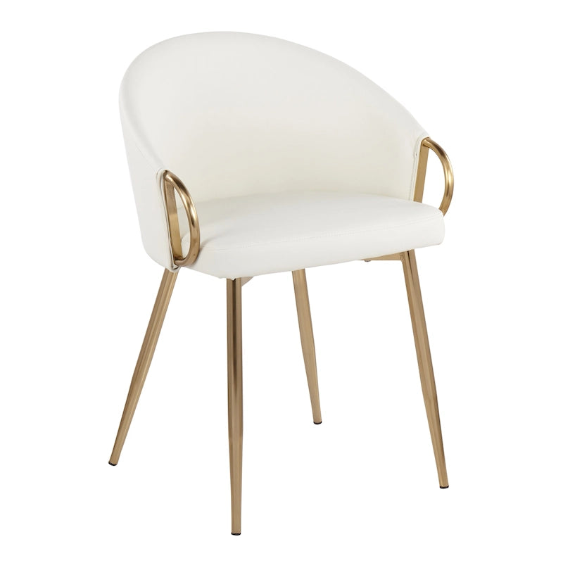 Silver Orchid Battista Glam Gold Upholstered Chair - N/A