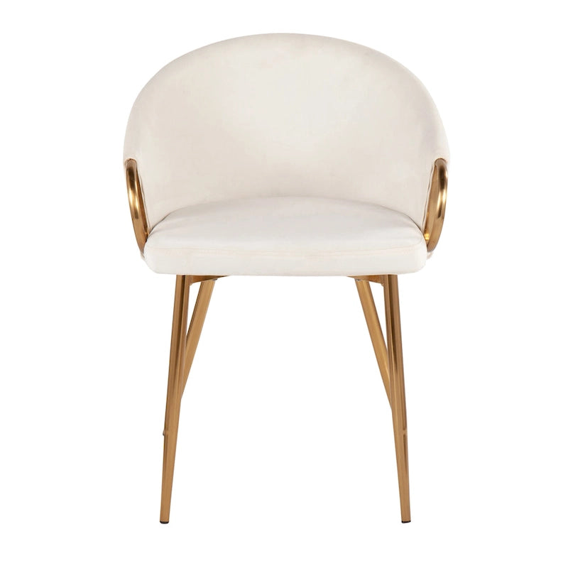Silver Orchid Battista Glam Gold Upholstered Chair - N/A
