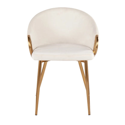 Silver Orchid Battista Glam Gold Upholstered Chair - N/A