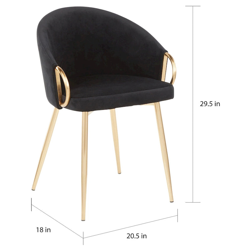 Silver Orchid Battista Glam Gold Upholstered Chair - N/A