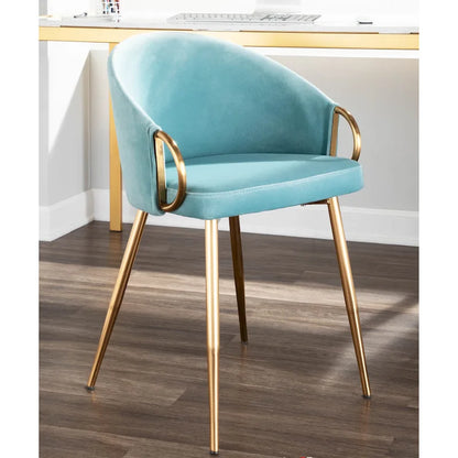 Silver Orchid Battista Glam Gold Upholstered Chair - N/A