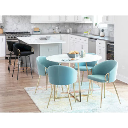 Silver Orchid Battista Glam Gold Upholstered Chair - N/A