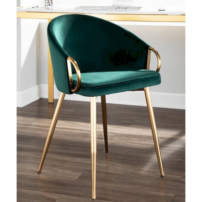 Silver Orchid Battista Glam Gold Upholstered Chair - N/A