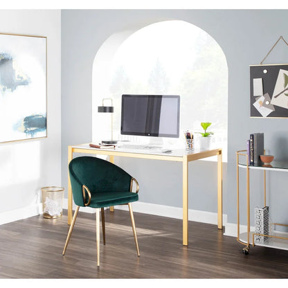 Silver Orchid Battista Glam Gold Upholstered Chair - N/A