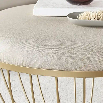 Jinger Fabric Upholstered Round Ottoman by iNSPIRE Q Modern