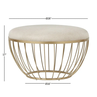 Jinger Fabric Upholstered Round Ottoman by iNSPIRE Q Modern