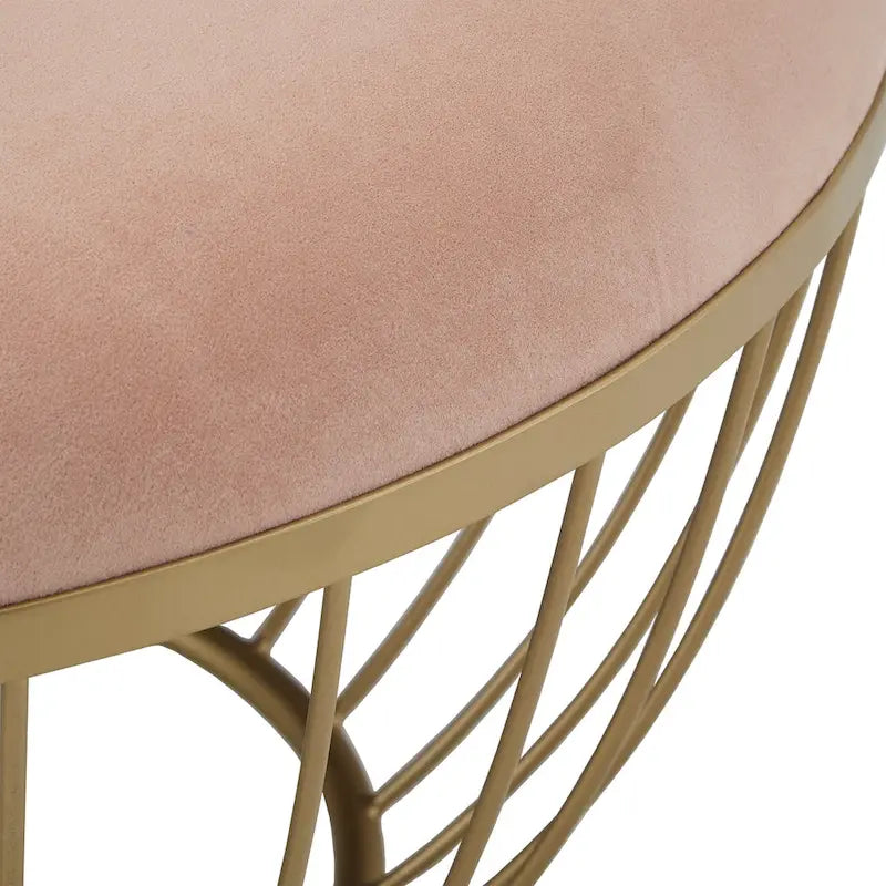 Jinger Fabric Upholstered Round Ottoman by iNSPIRE Q Modern