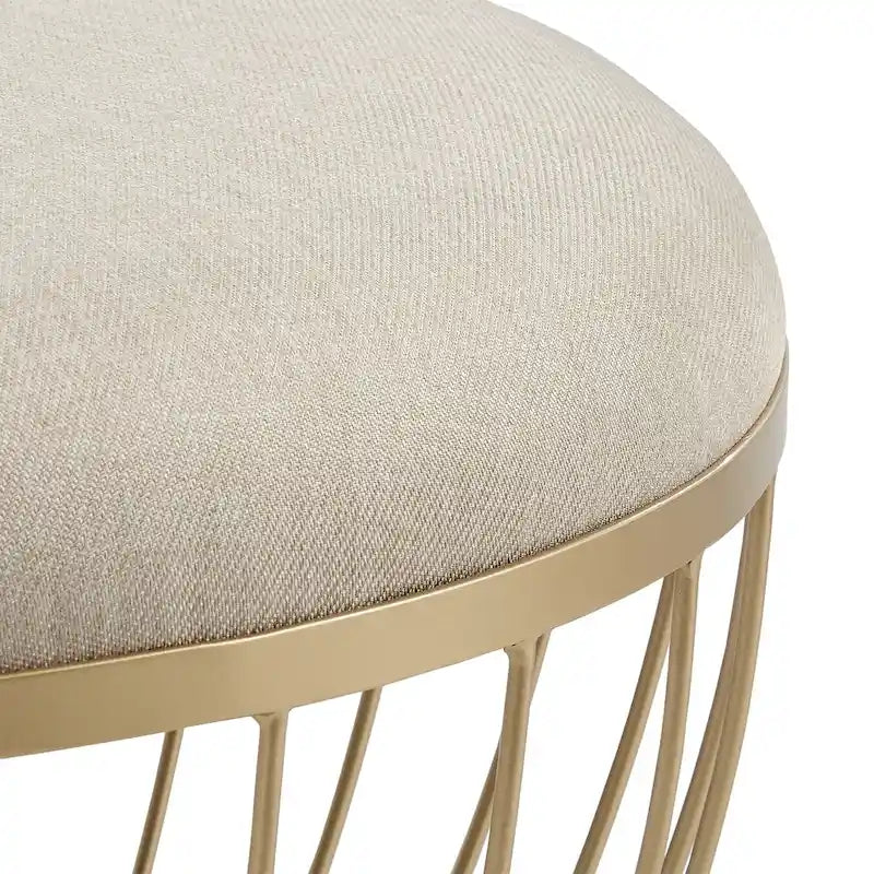 Jinger Fabric Upholstered Round Ottoman by iNSPIRE Q Modern