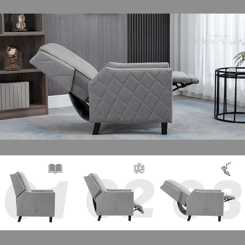 AVAWING Set of 2 Push Back Recliner Chair Linen Wing Back Chair