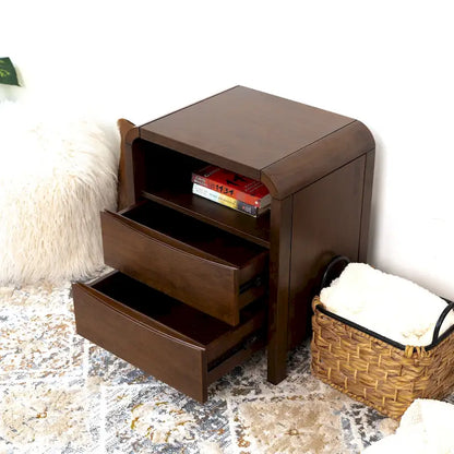 Arken Mid Century Modern Walnut Nightstand Bed Side Table