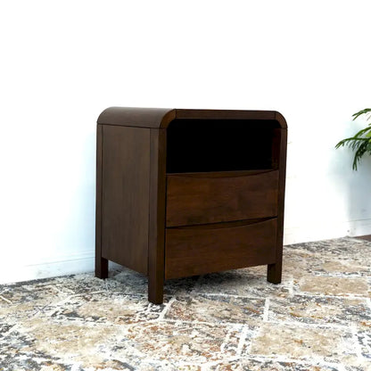 Arken Mid Century Modern Walnut Nightstand Bed Side Table