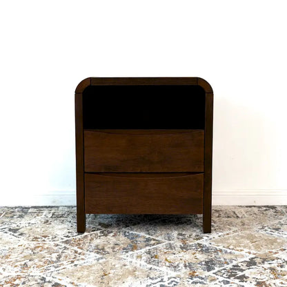 Arken Mid Century Modern Walnut Nightstand Bed Side Table