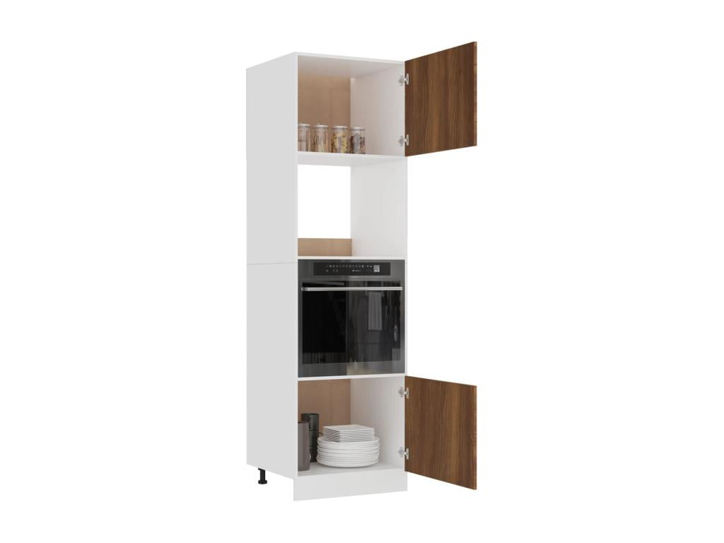 Brown Oak Wood Wardrobe, 60 x 57 x 207 cm