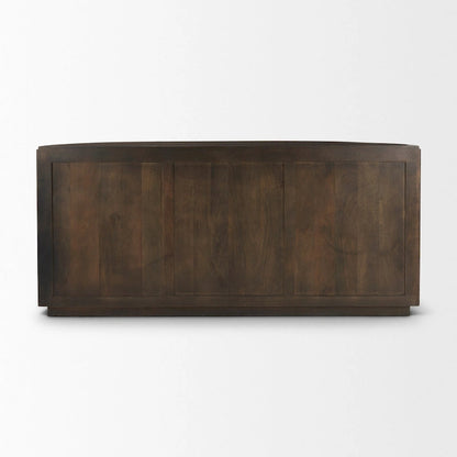 Terra Dark Brown Solid Wood Fluted Sideboard - 72.0L x 18.5W x 32.0H