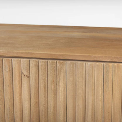 Terra Dark Brown Solid Wood Fluted Sideboard - 72.0L x 18.5W x 32.0H
