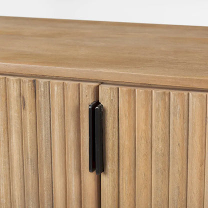 Terra Dark Brown Solid Wood Fluted Sideboard - 72.0L x 18.5W x 32.0H