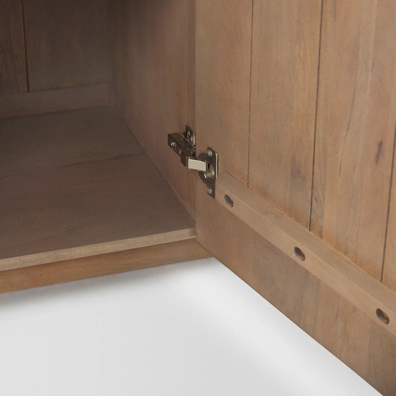 Terra Dark Brown Solid Wood Fluted Sideboard - 72.0L x 18.5W x 32.0H