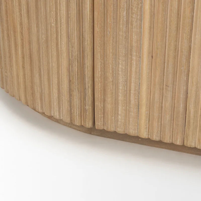 Terra Dark Brown Solid Wood Fluted Sideboard - 72.0L x 18.5W x 32.0H