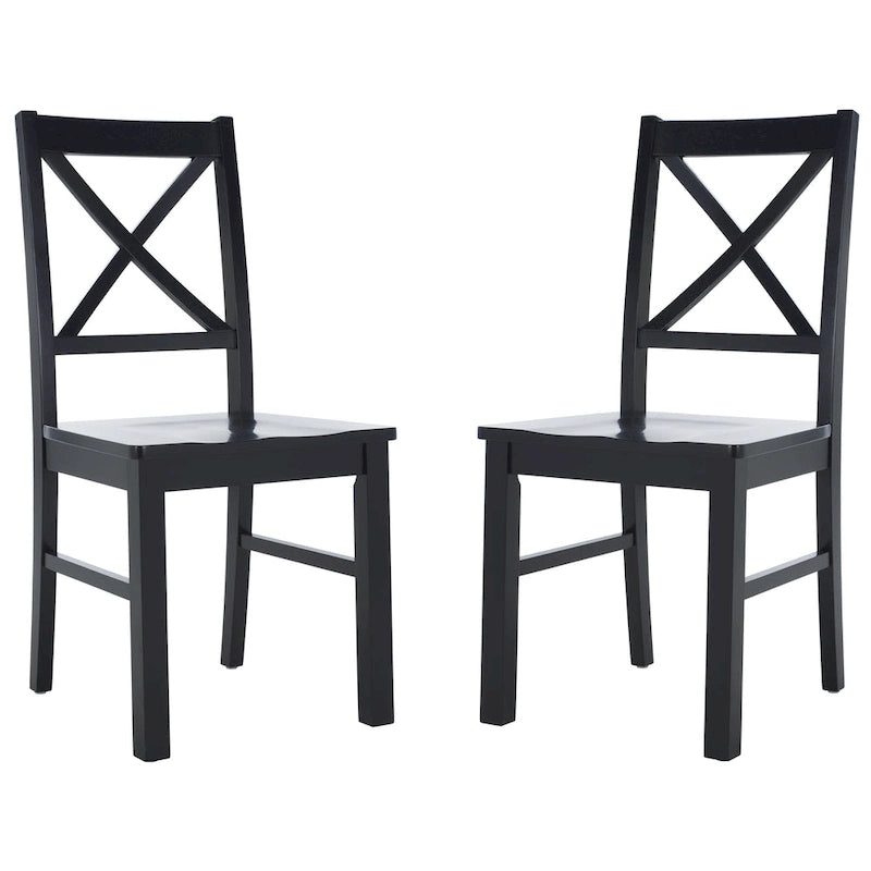 SAFAVIEH Concetta White/Natural Dining Chair - 17.5  W x 19.5  L x 37  H - 18 W x 20 D x 37 H