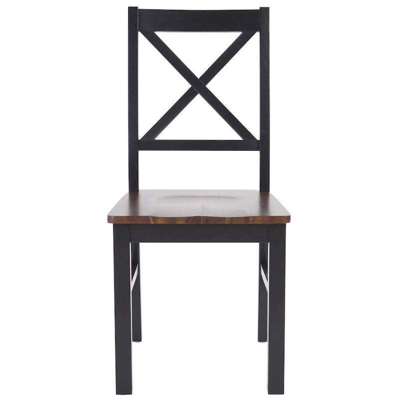 SAFAVIEH Concetta White/Natural Dining Chair - 17.5  W x 19.5  L x 37  H - 18 W x 20 D x 37 H