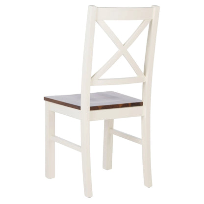 SAFAVIEH Concetta White/Natural Dining Chair - 17.5  W x 19.5  L x 37  H - 18 W x 20 D x 37 H