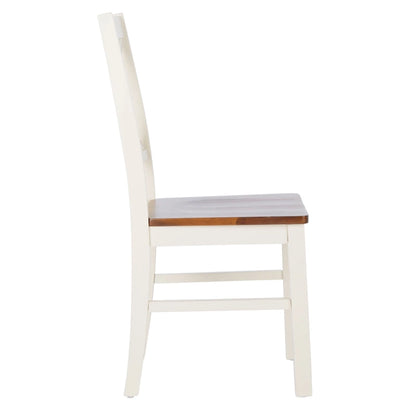 SAFAVIEH Concetta White/Natural Dining Chair - 17.5  W x 19.5  L x 37  H - 18 W x 20 D x 37 H