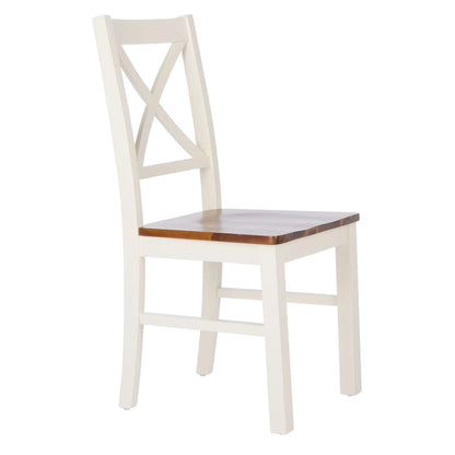 SAFAVIEH Concetta White/Natural Dining Chair - 17.5  W x 19.5  L x 37  H - 18 W x 20 D x 37 H