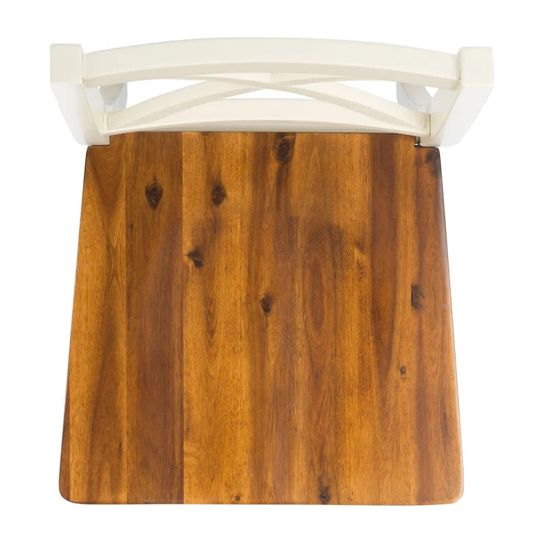 SAFAVIEH Concetta White/Natural Dining Chair - 17.5  W x 19.5  L x 37  H - 18 W x 20 D x 37 H