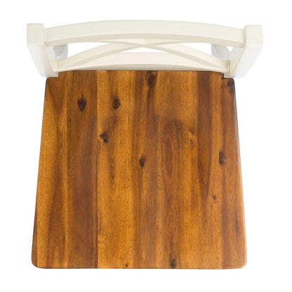 SAFAVIEH Concetta White/Natural Dining Chair - 17.5  W x 19.5  L x 37  H - 18 W x 20 D x 37 H